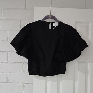 FRNCH Ciara Woven Top Elegant Black‎ Size XS